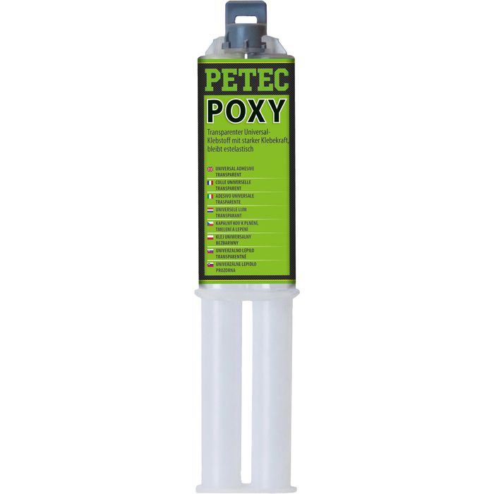 2-Komponenten Kleber PETEC 98425 POXY 24g auf Epoxidharz Basis transparent & wasserfest
