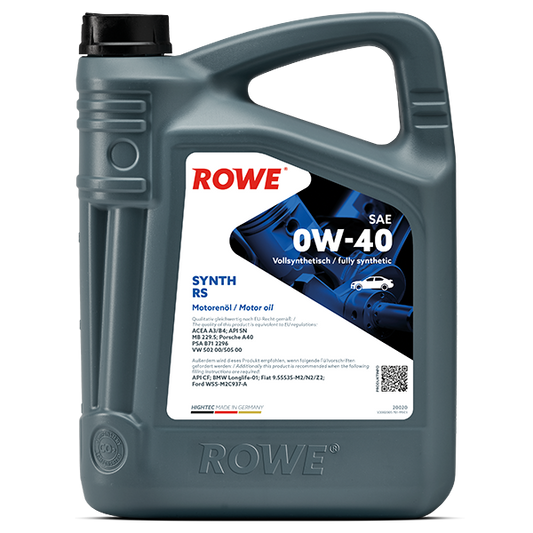 ROWE HIGHTEC SYNTH RS SAE 0W-40 / Vollsynthetisches Mehrbereichs-Leichtlaufmotorenöl .