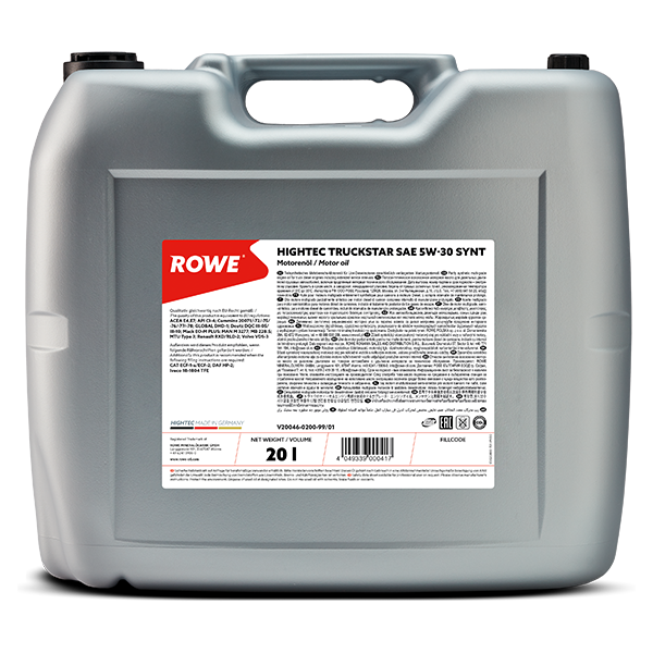 ROWE HIGHTEC Truckstar SAE 5W-30 SYNT / UHPD-Mehrbereichs-Leichtlaufmotorenöl auf HC-Synthese-Basis .