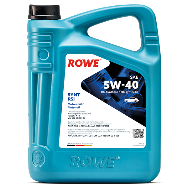 ROWE HIGHTEC SYNT RSI SAE 5W-40 / Leichtlaufmotorenöl auf HC-Synthese-Basis .