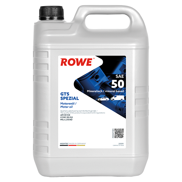 ROWE HIGHTEC GTS Spezial SAE 50 / Mineralisches Einbereichs-Motorenöl .