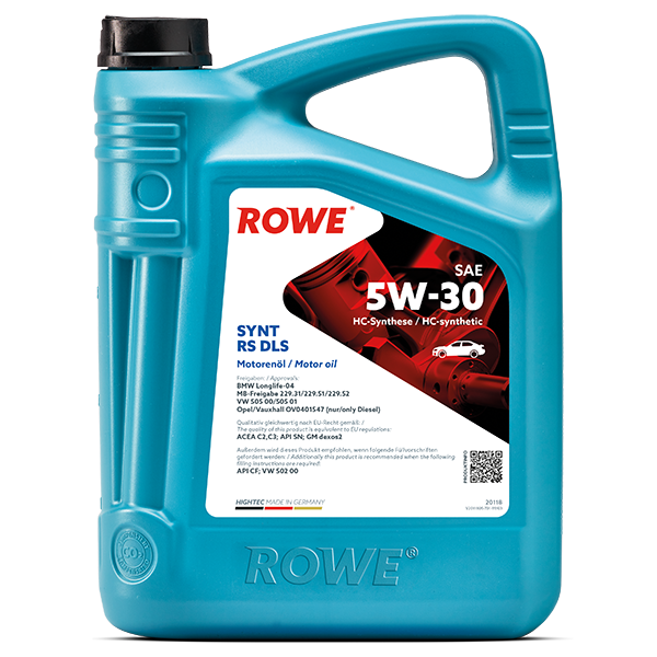 ROWE HIGHTEC SYNT RS DLS SAE 5W-30 / Mehrbereichs-Leichtlaufmotorenöl auf HC-Synthese .