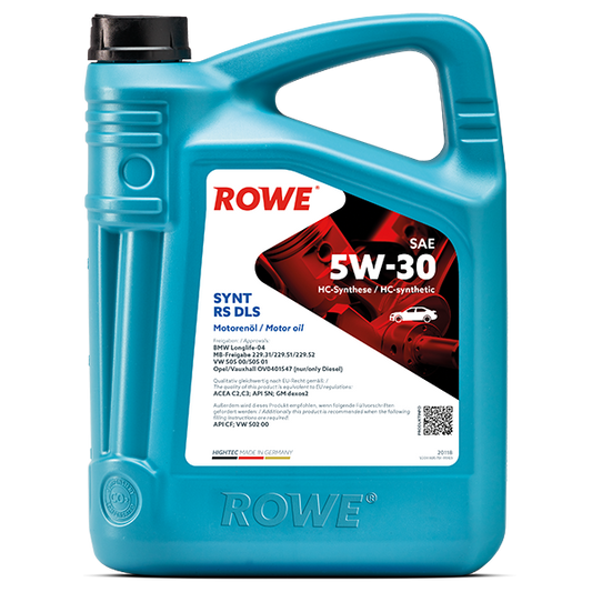 ROWE HIGHTEC SYNT RS DLS SAE 5W-30 / Mehrbereichs-Leichtlaufmotorenöl auf HC-Synthese .