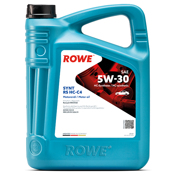 ROWE HIGHTEC SYNT RS SAE 5W-30 HC-C4 / Renault Mehrbereichs-Leichtlaufmotorenöl auf HC-Synthese-Technologie .