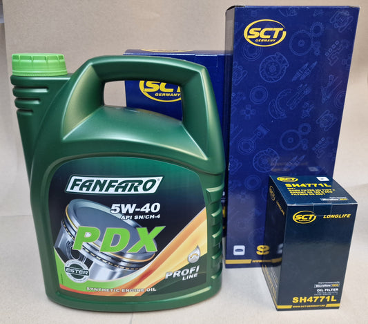 Inspektions Kit 1: Für Fahrzeuge mit 5W-40 Öl ( Öl, Ölfilter, Pollenfilter ) Fanfaro / SCT .
