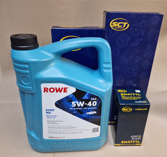 Inspektions Kit 3: Für Fahrzeuge mit 5W-40 Öl ( Öl, Ölfilter, Pollenfilter ) ROWE / SCT .
