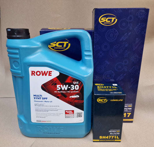 Inspektions Kit 4: Für Fahrzeuge mit 5W-30 Öl ( Öl, Ölfilter, Pollenfilter ) ROWE / SCT .