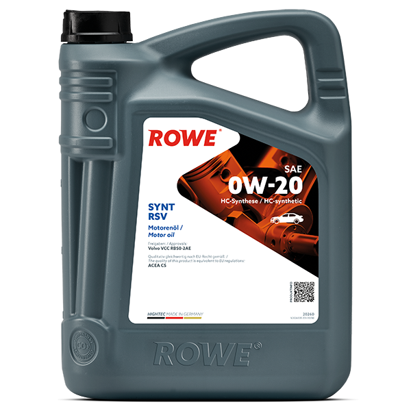 ROWE HIGHTEC SYNT RSV SAE 0W-20 / Mehrbereichs-Leichtlaufmotorenöl , HC-Synthese- Technologie .