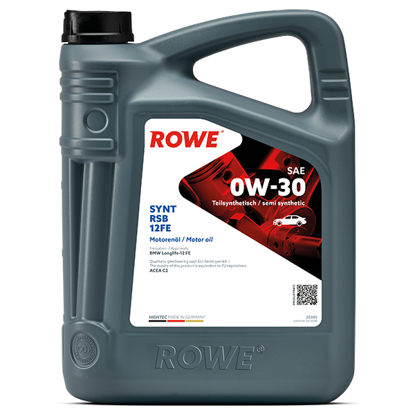 ROWE HIGHTEC SYNT RSB 12 FE SAE 0W-30 / Teilsynthetisches Mehrbereichs-Leichtlaufmotorenöl .