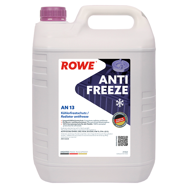 ROWE HIGHTEC ANTIFREEZE AN 13 / Langzeit-Kühlerfrostschutz Konzentrat magenta auf Basis von Monoethylenglykol .