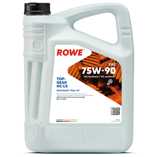 ROWE HIGHTEC TOPGEAR SAE 75W-90 HC-LS / Mehrbereichs-Getriebeöl auf HC-Synthese-Basis .