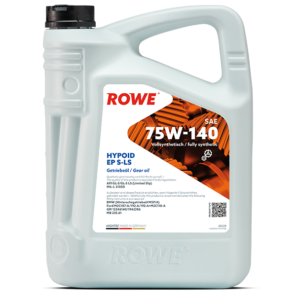 ROWE HIGHTEC HYPOID EP SAE 75W-140 S-LS / Vollsynthetisches Mehrbereichs- Hypoidgetriebeöl .