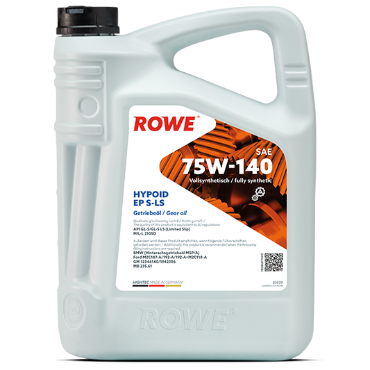 ROWE HIGHTEC HYPOID EP SAE 75W-140 S-LS / Vollsynthetisches Mehrbereichs- Hypoidgetriebeöl .