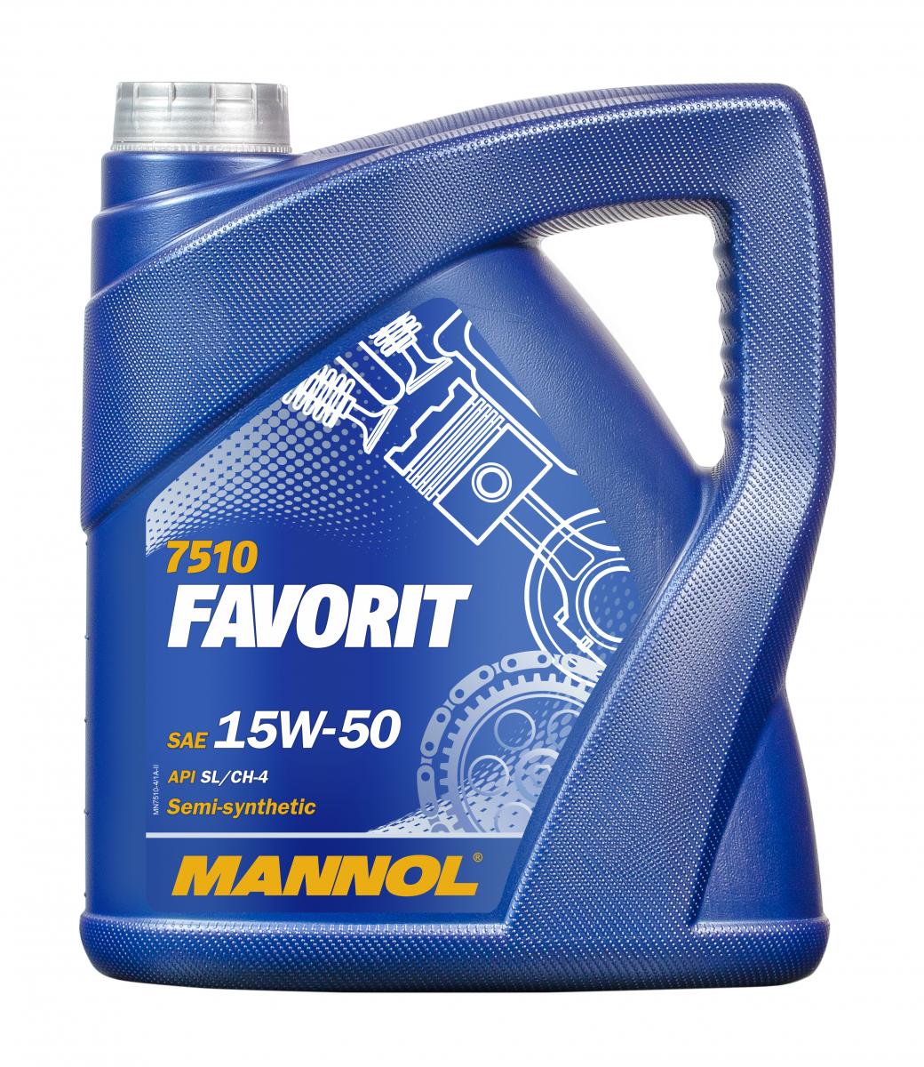 MANNOL 7510 Favorit 15W-50 teilsynthetisches Motoröl .