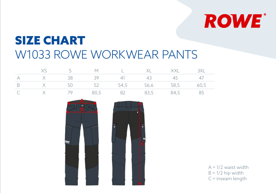 ROWE Profi Arbeitshose workwear S - XXXL