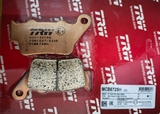 TRW MCB672SH Bremsbeläge passend für Royal Enfield  Interceptor 650, GT650, Himalayan 411, Scram 411