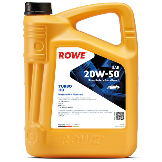 ROWE HIGHTEC Turbo HD SAE 20W-50 / Mehrbereichs-Motorenöl auf Mineralölbasis .