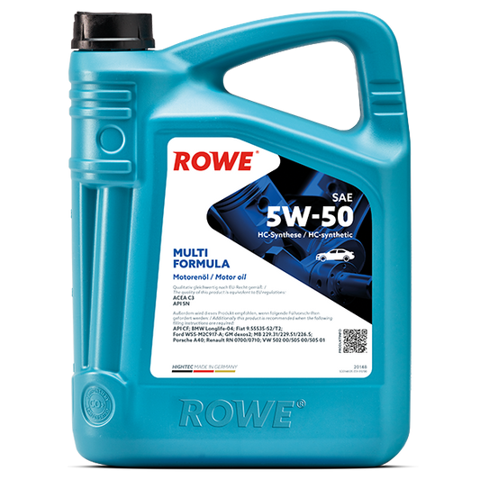 ROWE HIGHTEC MULTI FORMULA SAE 5W-50 / Mehrbereichs-Leichtlaufmotorenöl auf HC-Synthese-Basis .