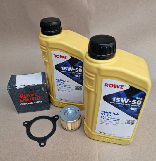 Service Kit ROWE Royal Enfield Himalayan / Scram SAE 15W-50 Ölwechsel Set .