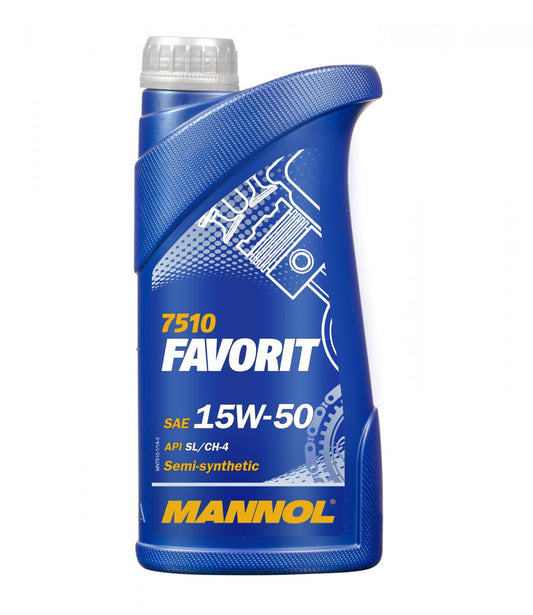 MANNOL 7510 Favorit 15W-50 teilsynthetisches Motoröl .